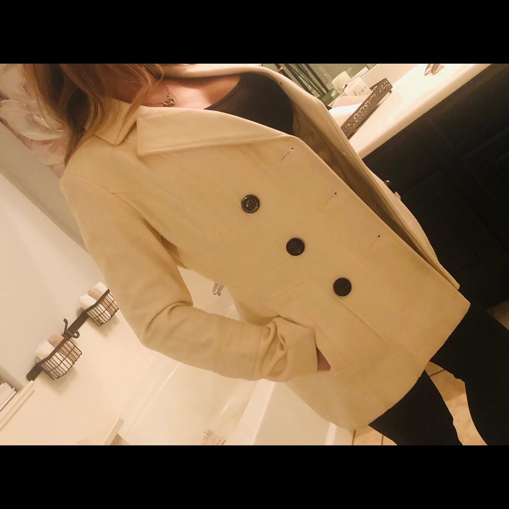 NWT Guess Wool Cream Coat Small